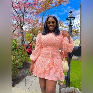 Missord Lantern Ruffle Sleeve Balloon Sleeve Mini Dress Size XL